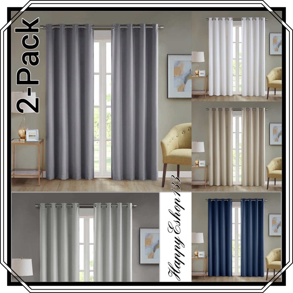 Beautyrest Black Luxurious Magnetic Closure Window Curtain, 2-Pack - Picture 13 of 13